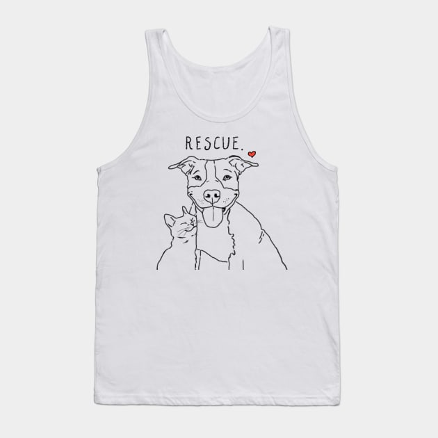 Rescue Pit Bull and Cat Tank Top by sockdogs